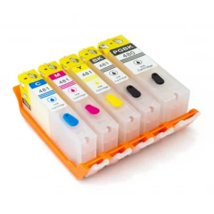 Cartușe reîncărcabile pentru Canon PIXMA TS704 / TS6140 / TS8140 / TS9140 / TR7540 / TR8540 (CLI-481 / PGI-480 6 Color) | Compatibile